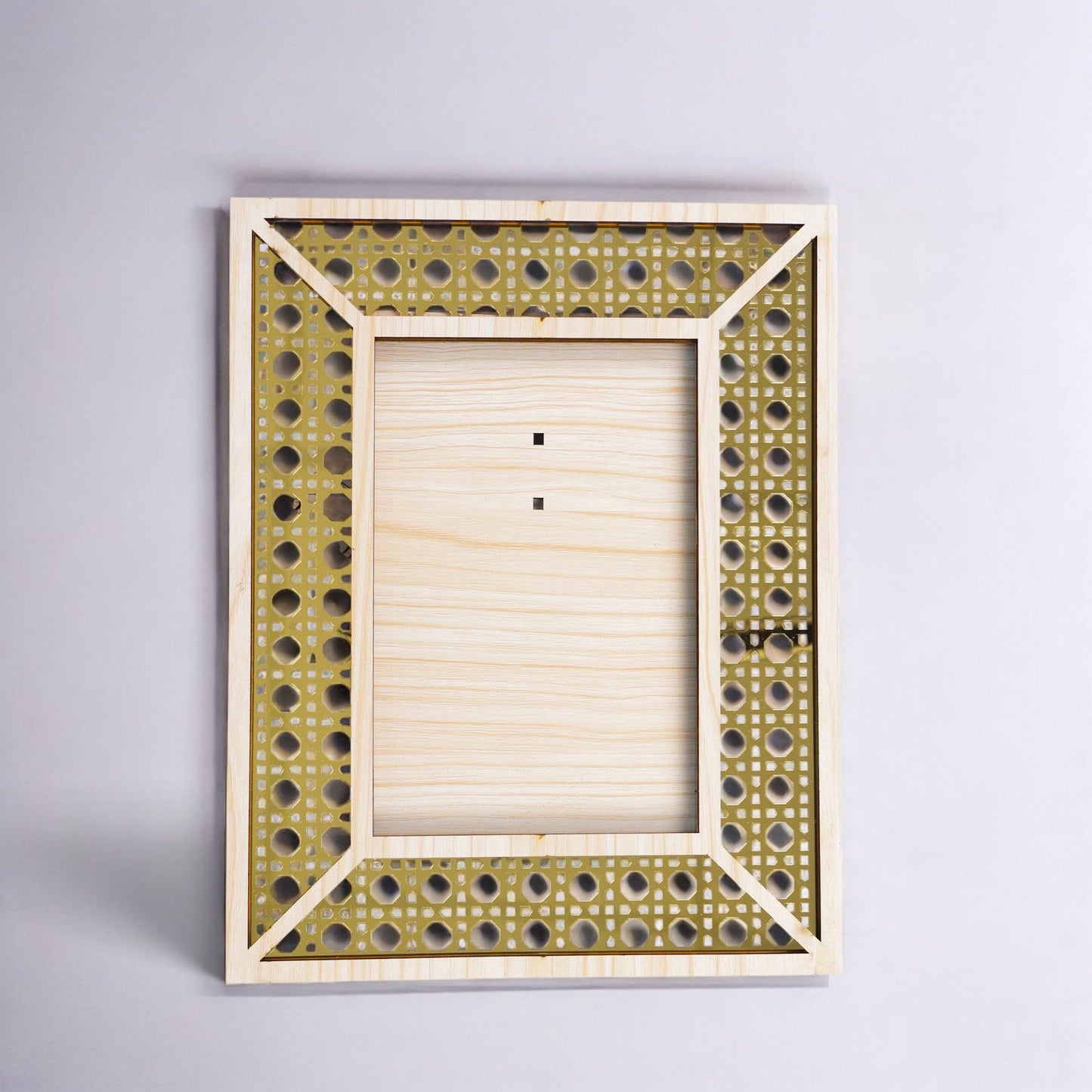 Izels Rectangle Ratten Border Photo Frame - Wooden