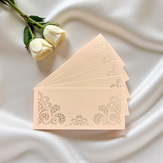 Shagun Lifafa - Peach & Golden Floral design (10 Pcs)