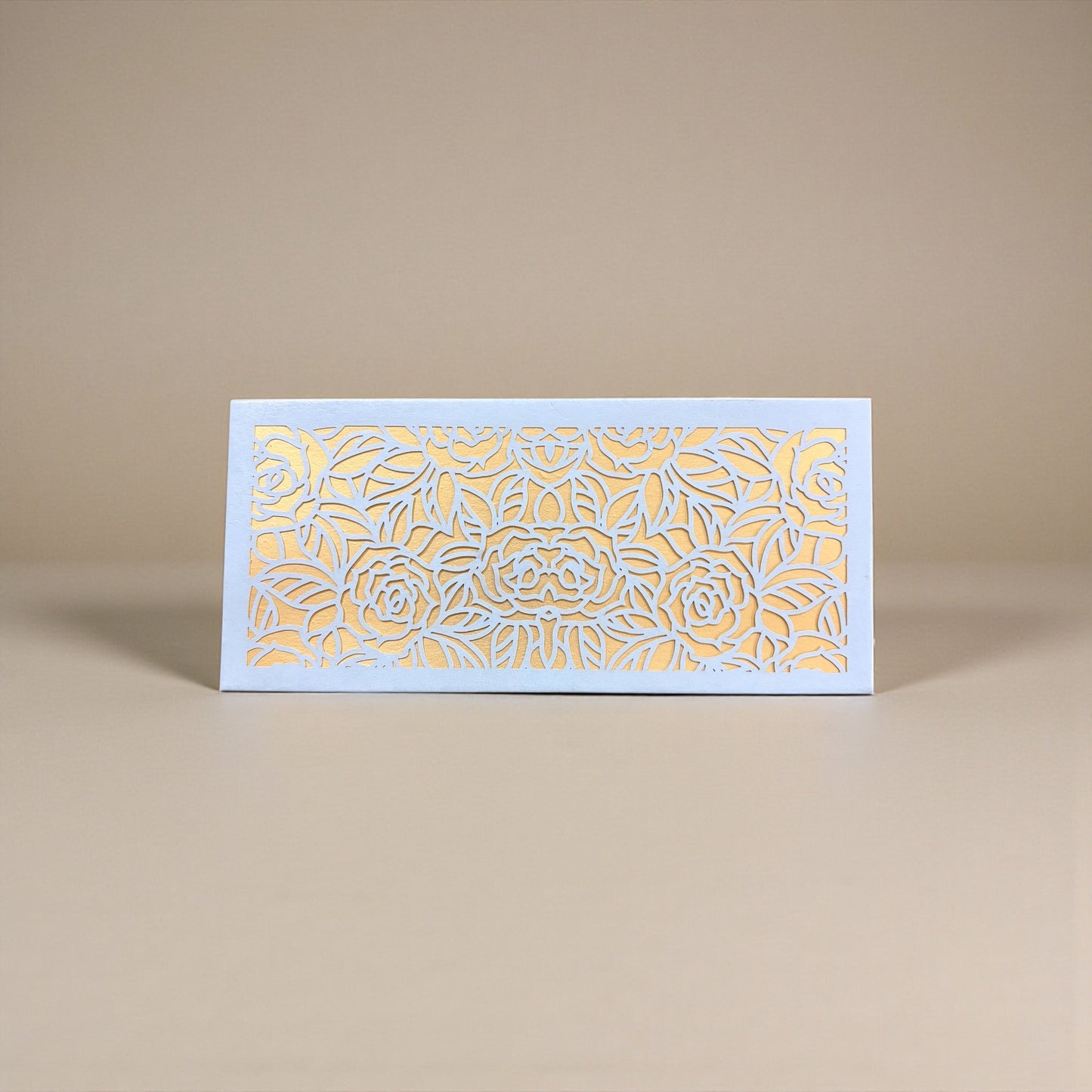 Shagun Lifafa - Blue & Golden Rose Floral design (10 Pcs)