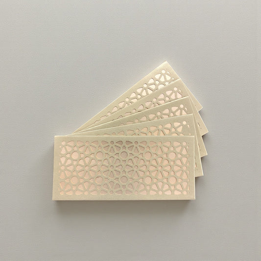 Premium Beige Laser Cut Floral Shagun Lifafa / Wedding Money Envelope – Elegant Neutral Designer Cash Gift Covers for Weddings, Festive Gifting & Corporate Occasions (Pack of 10))