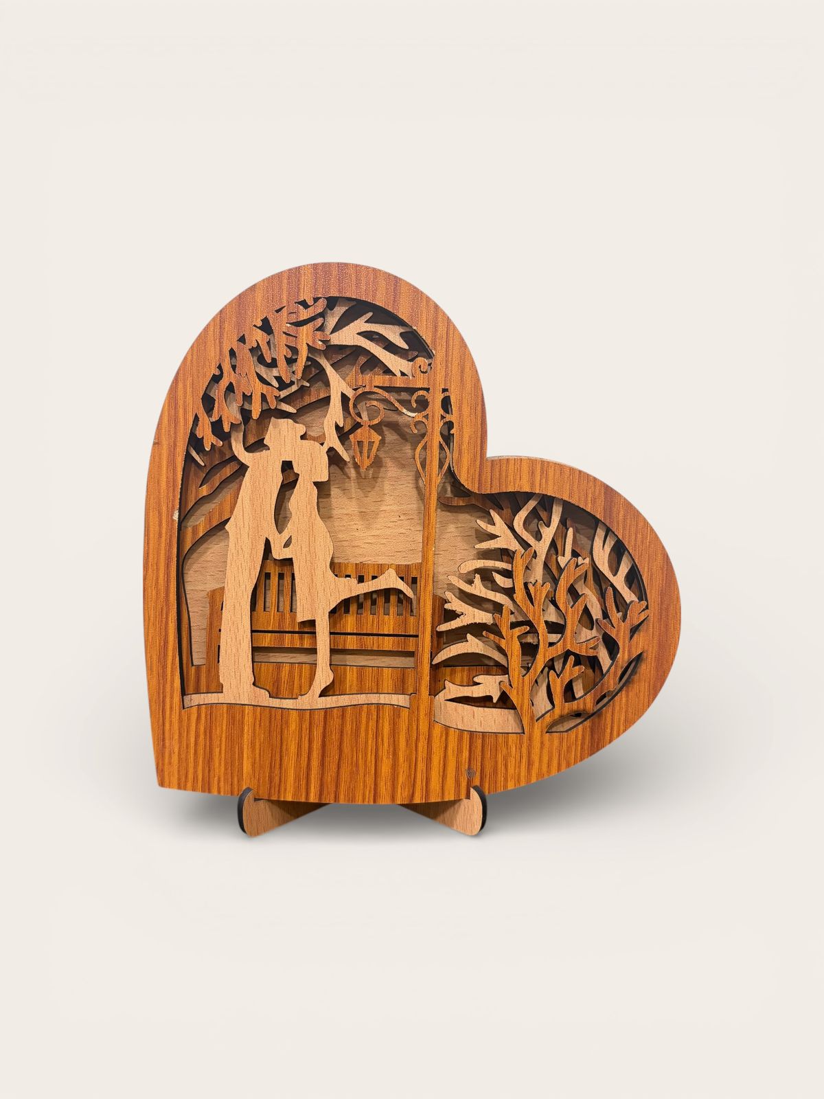 Wooden Heart Silhouette Table Décor - 2