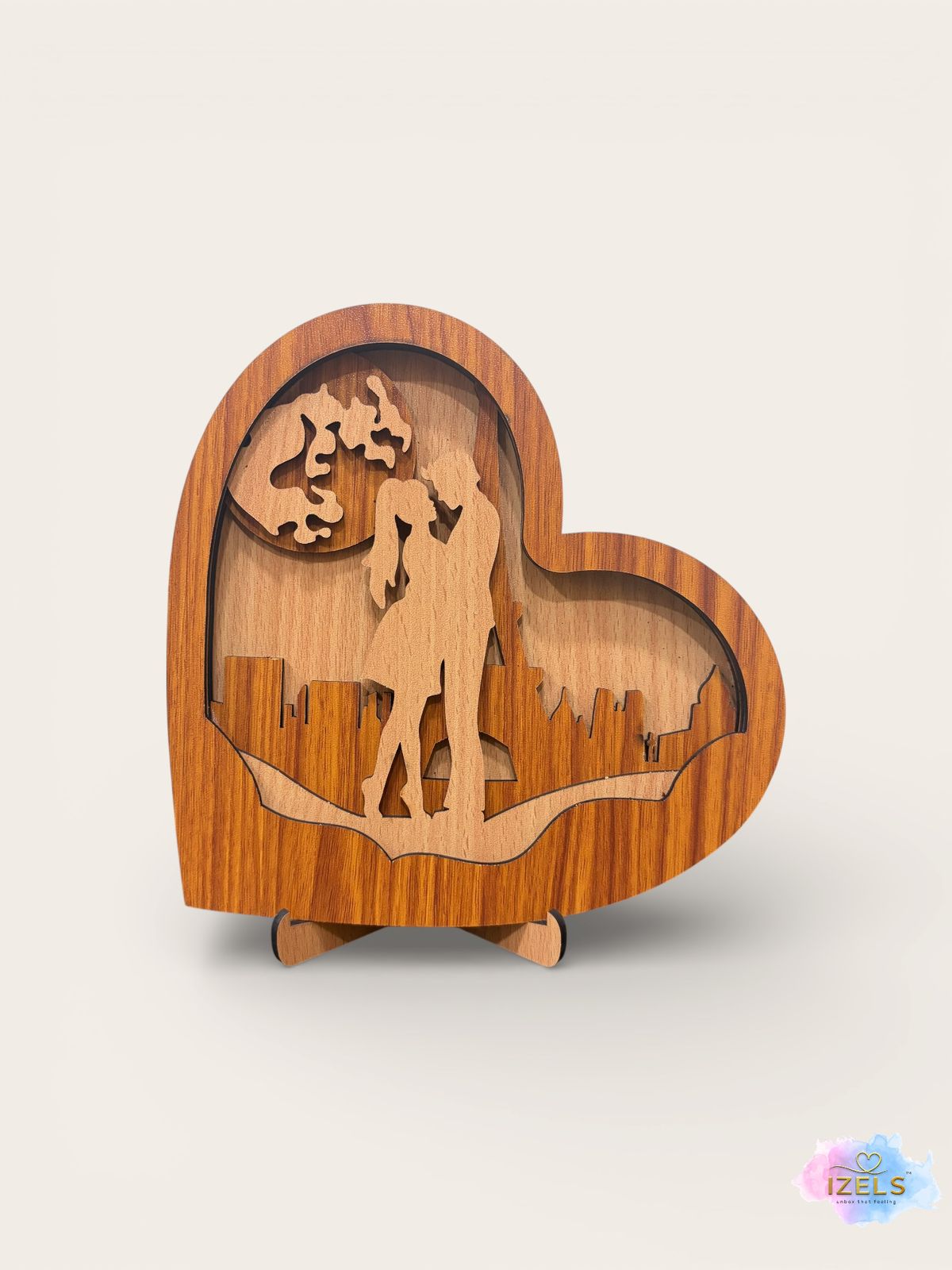 Wooden Heart Silhouette Table Décor - 3