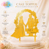 Personalised Wedding Cake Topper with Couple Names | Golden Mirror Acrylic Bride Groom Topper – IZELS
