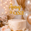 Personalised 1st Birthday Acrylic Cake Topper | Custom Name “Is AGE” Cake Topper | Gold Mirror & Clear Acrylic Birthday Cake Decoration