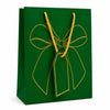 IZELS Premium Glitter Paper Gift Bag 23x18x10 cm for Festive Gifting, Return Gifts & Luxury Packaging -GREEN