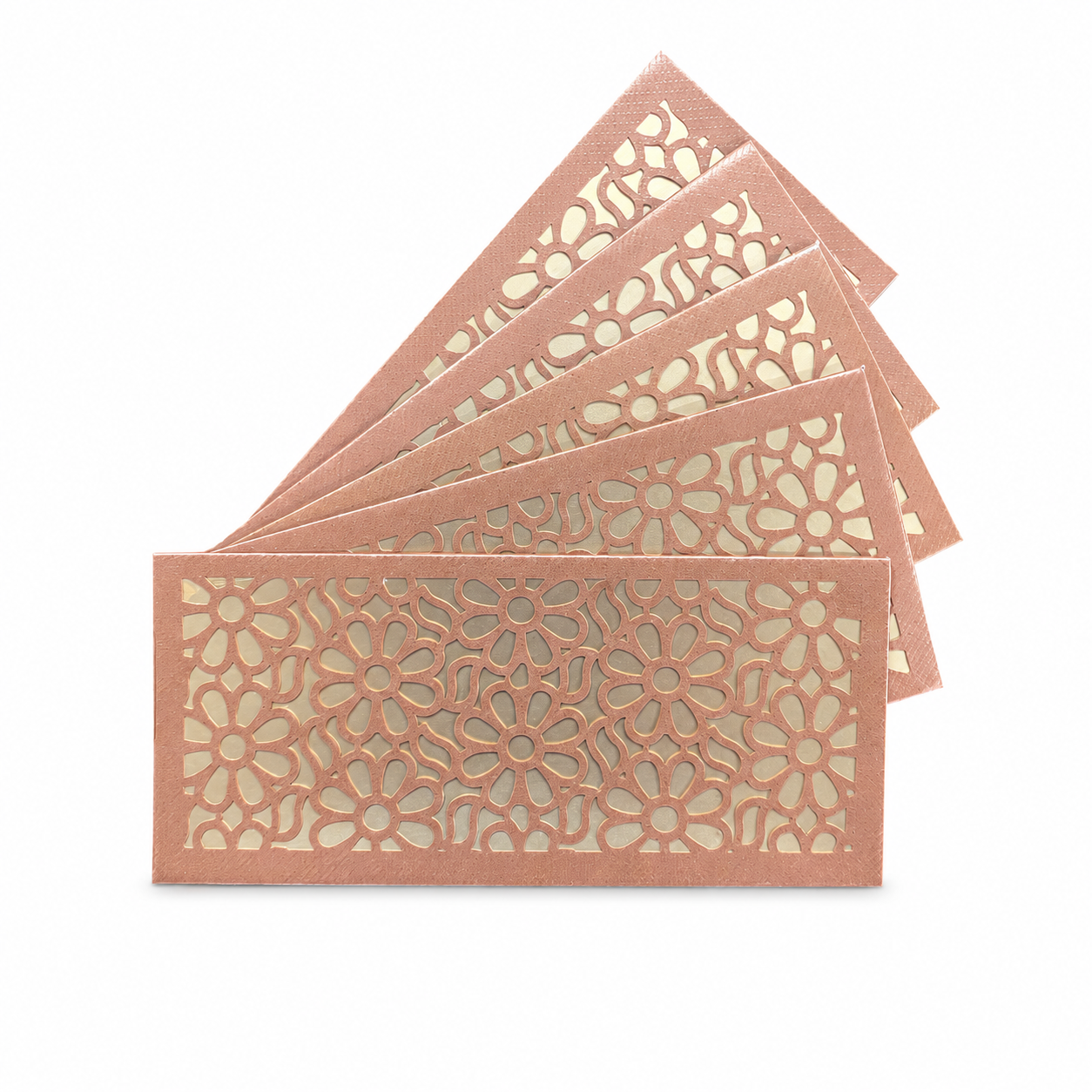 PEACH & GOLD Laser Cut Money Envelopes Pack of 10 – Premium Shagun Lifafa, Cash Gift Envelope & Wedding Money Cover by IZELS