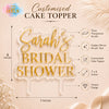 Customised Bridal Shower Cake Topper – Transparent & Golden Mirror Acrylic | 7 x 6 Inches
