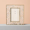 Izels Rectangle Abstract Border Photo Frame - Wooden