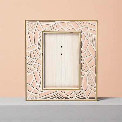 Izels Rectangle Abstract Border Photo Frame - Wooden
