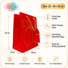 IZELS Premium Glitter Paper Gift Bag 23x18x10 cm for Festive Gifting, Return Gifts & Luxury Packaging -RED