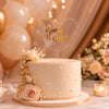 Personalised Acrylic Cake Topper | Custom Name & Age Birthday Cake Topper | Premium Gold Mirror & Clear Acrylic | Laser Cut Cake Decoration – 6 x 4 Inch