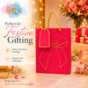 IZELS Premium Glitter Paper Gift Bag 23x18x10 cm for Festive Gifting, Return Gifts & Luxury Packaging -PINK