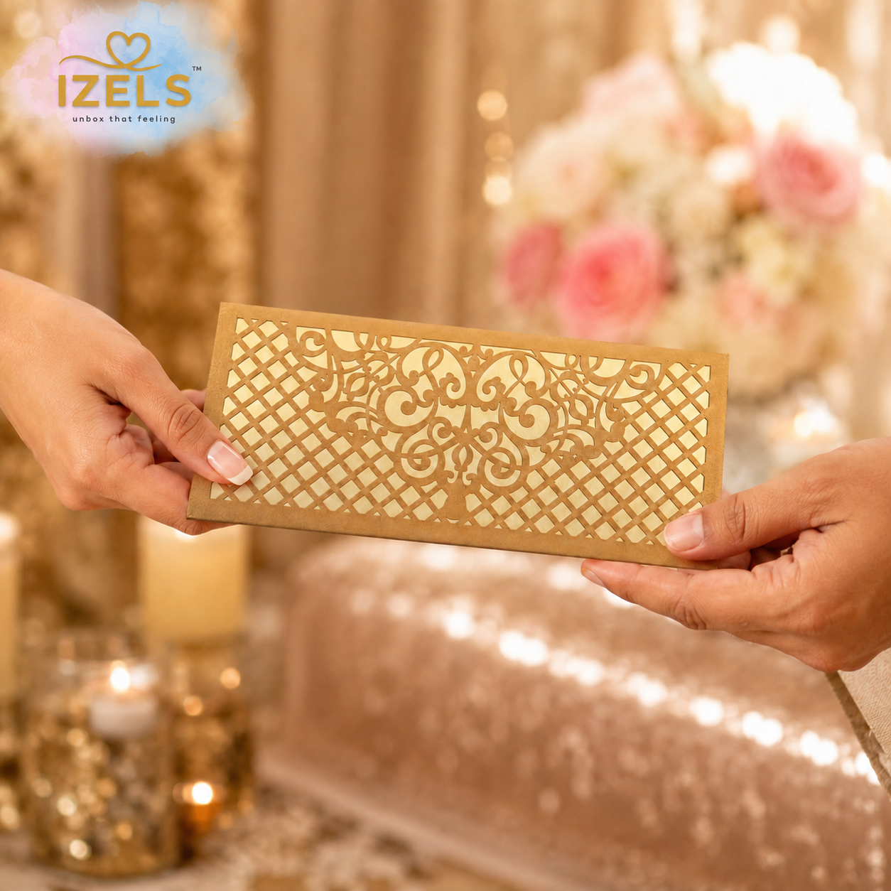 COPPER & GOLD Laser Cut Money Envelopes Pack of 10 – Premium Shagun Lifafa, Cash Gift Envelope & Wedding Money Cover by IZELS
