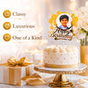 Personalised Photo Birthday Cake Topper – Transparent & Golden Mirror Acrylic