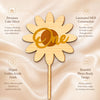 Personalised Age Cake Topper | Custom Birthday Number Cake Topper | Laminated MDF & Golden Acrylic Flower Cake Topper | 1st, 2nd, 3rd Birthday Decoration – 6 x 4 Inch