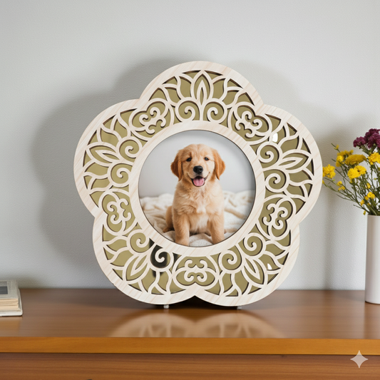 Izels Flower Shape Photo Frame - Wooden