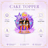 Personalised K-Pop Demon Hunter Cake Topper | Custom Name & Age | 3MM Thick Acrylic | Golden Mirror Acrylic | 6 x 4 Inches
