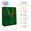 IZELS Premium Glitter Paper Gift Bag 23x18x10 cm for Festive Gifting, Return Gifts & Luxury Packaging -GREEN