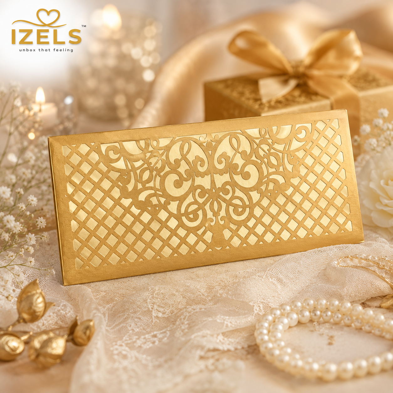 COPPER & GOLD Laser Cut Money Envelopes Pack of 10 – Premium Shagun Lifafa, Cash Gift Envelope & Wedding Money Cover by IZELS