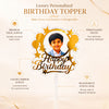 Personalised Photo Birthday Cake Topper – Transparent & Golden Mirror Acrylic