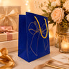 IZELS Premium Glitter Paper Gift Bag 23x18x10 cm for Festive Gifting, Return Gifts & Luxury Packaging -BLUE