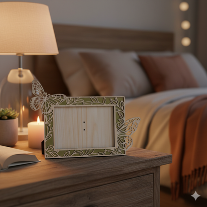 Izels Rectangle Butterfly Shape Photo Frame - Wooden