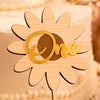 Personalised Age Cake Topper | Custom Birthday Number Cake Topper | Laminated MDF & Golden Acrylic Flower Cake Topper | 1st, 2nd, 3rd Birthday Decoration – 6 x 4 Inch