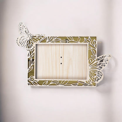 Izels Rectangle Butterfly Shape Photo Frame - Wooden