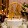 Personalised Wedding Cake Topper with Couple Names | Golden Mirror Acrylic Bride Groom Topper – IZELS