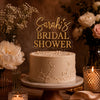Customised Bridal Shower Cake Topper – Transparent & Golden Mirror Acrylic | 7 x 6 Inches