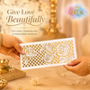 Premium WHITE & GOLDEN ROSE Laser Cut Money Envelopes Pack of 10 – Premium Shagun Lifafa, Cash Gift Envelope & Wedding Money Cover by IZELS