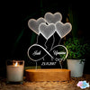 Personalised Couple Balloon LED Acrylic Lamp with Wooden Base – Custom Name & Date Romantic Night Light Gift for Anniversary, Wedding & Valentine’s Day