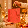Premium PINK Glitter Gift Bag 23×18×10 cm | Metallic Paper Gift Bag with Gold Foiling Design, Rope Handle & Tag | Reusable Luxury Gift Bag for Birthday, Wedding, Anniversary & Festive Gifting (Copy) (Copy)