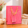 IZELS Premium Glitter Paper Gift Bag 23x18x10 cm for Festive Gifting, Return Gifts & Luxury Packaging -PINK