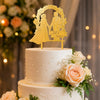 Personalised Wedding Cake Topper with Couple Names | Golden Mirror Acrylic Bride Groom Topper – IZELS