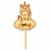 Personalised Unicorn Name Cake Topper | Custom Name Birthday Cake Topper for Kids | Laminated MDF & Golden Acrylic Unicorn Cake Decoration | Laser Cut Birthday Topper