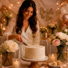 Customised Bridal Shower Cake Topper – Transparent & Golden Mirror Acrylic | 7 x 6 Inches