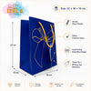 IZELS Premium Glitter Paper Gift Bag 23x18x10 cm for Festive Gifting, Return Gifts & Luxury Packaging -BLUE