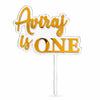 Personalised 1st Birthday Acrylic Cake Topper | Custom Name “Is AGE” Cake Topper | Gold Mirror & Clear Acrylic Birthday Cake Decoration