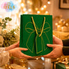IZELS Premium Glitter Paper Gift Bag 23x18x10 cm for Festive Gifting, Return Gifts & Luxury Packaging -GREEN