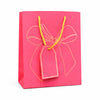 IZELS Premium Glitter Paper Gift Bag 23x18x10 cm for Festive Gifting, Return Gifts & Luxury Packaging -PINK