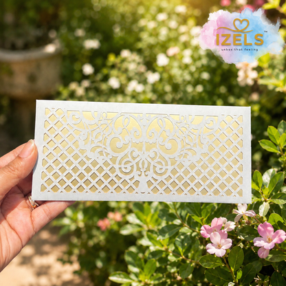 Premium BLUE AND GOLD Laser Cut Money Envelopes Pack of 10 – Premium Shagun Lifafa, Cash Gift Envelope & Wedding Money Cover by IZELS