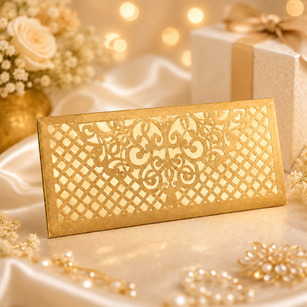 COPPER & GOLD Laser Cut Money Envelopes Pack of 10 – Premium Shagun Lifafa, Cash Gift Envelope & Wedding Money Cover by IZELS