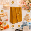 Premium GREEN Glitter Gift Bag 23×18×10 cm | Metallic Paper Gift Bag with Gold Foiling Design, Rope Handle & Tag | Reusable Luxury Gift Bag for Birthday, Wedding, Anniversary & Festive Gifting