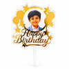 Personalised Photo Birthday Cake Topper – Transparent & Golden Mirror Acrylic
