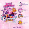 Personalised K-Pop Demon Hunter Cake Topper | Custom Name & Age | 3MM Thick Acrylic | Golden Mirror Acrylic | 6 x 4 Inches