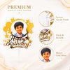 Personalised Photo Birthday Cake Topper – Transparent & Golden Mirror Acrylic