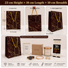 Premium BROWN Glitter Gift Bag 23×18×10 cm | Metallic Paper Gift Bag with Gold Foiling Design, Rope Handle & Tag | Reusable Luxury Gift Bag for Birthday, Wedding, Anniversary & Festive Gifting (Copy)