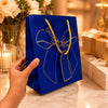IZELS Premium Glitter Paper Gift Bag 23x18x10 cm for Festive Gifting, Return Gifts & Luxury Packaging -BLUE