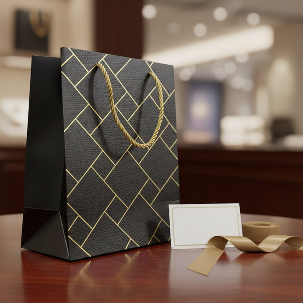 IZELS Premium Luxury Paper Gift Bags-Black